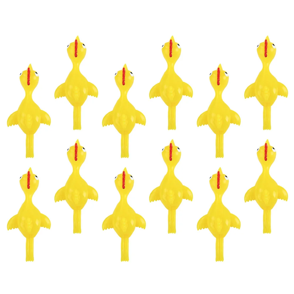 

12 Pcs Eject Turkey Slingbow Finger Toy Chicken Toys Catapult Ejection Flick Tpr Prank Kids Child Props