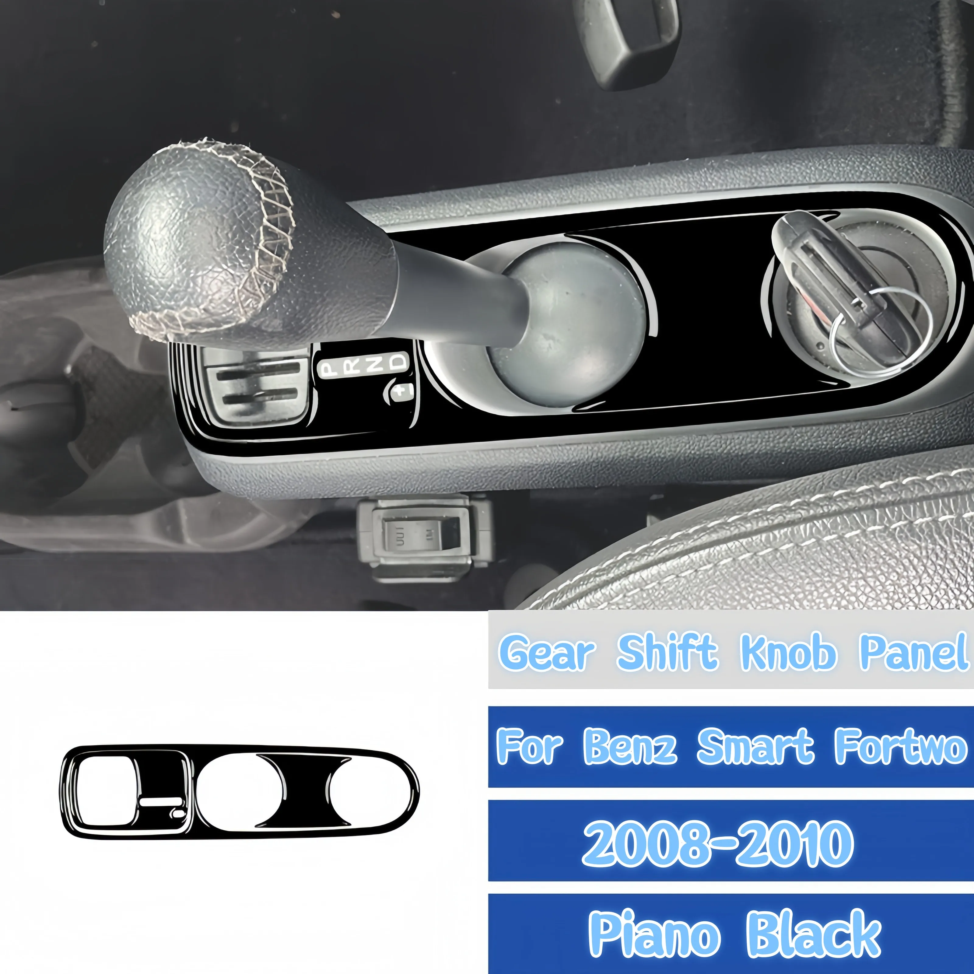 Фото Для Mercedes-Benz Smart Fortwo 451 2008-2010: Декоративная накладка на панель рычага переключения передач, цвет черный глянец, аксессуары для интерьера автомобиля №1