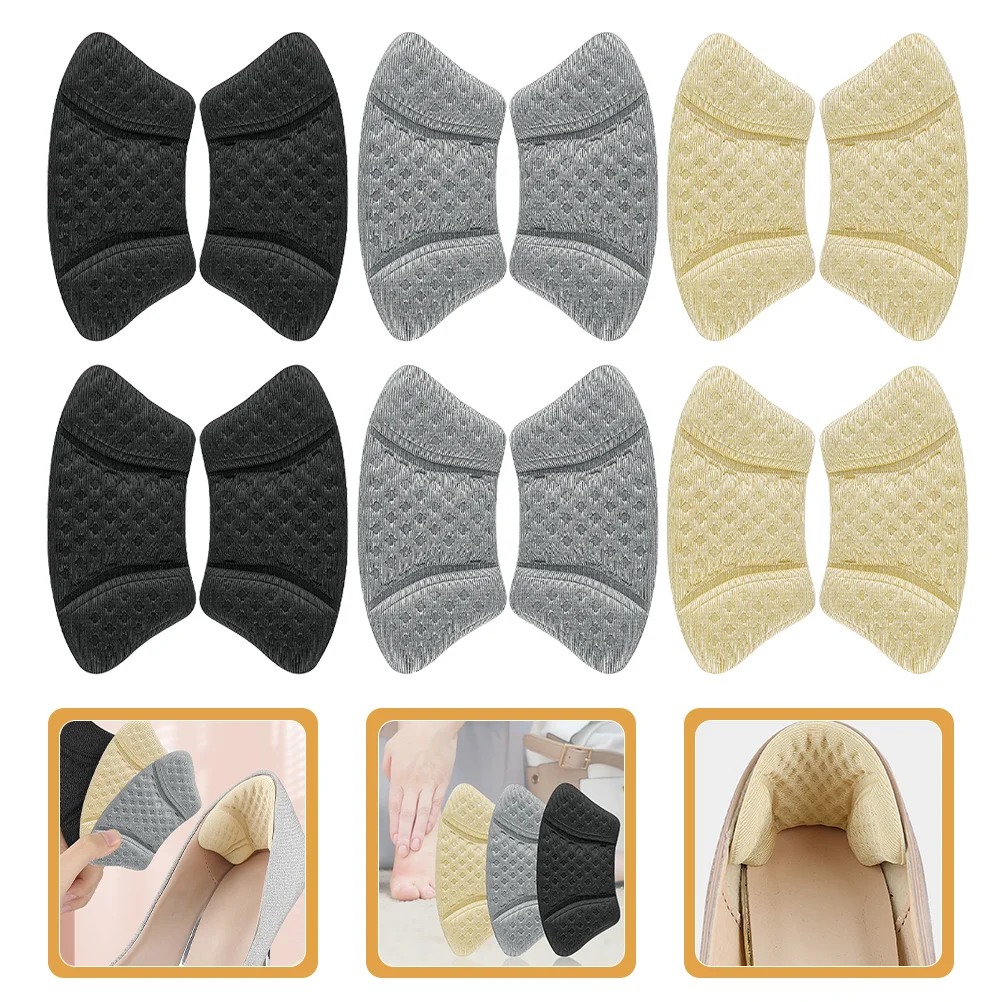 

6 Pairs Anti-wear Back Stickers Shoe Foot Accessories High Heel Work Shoes Inserts Protectors For Women Loose Grips