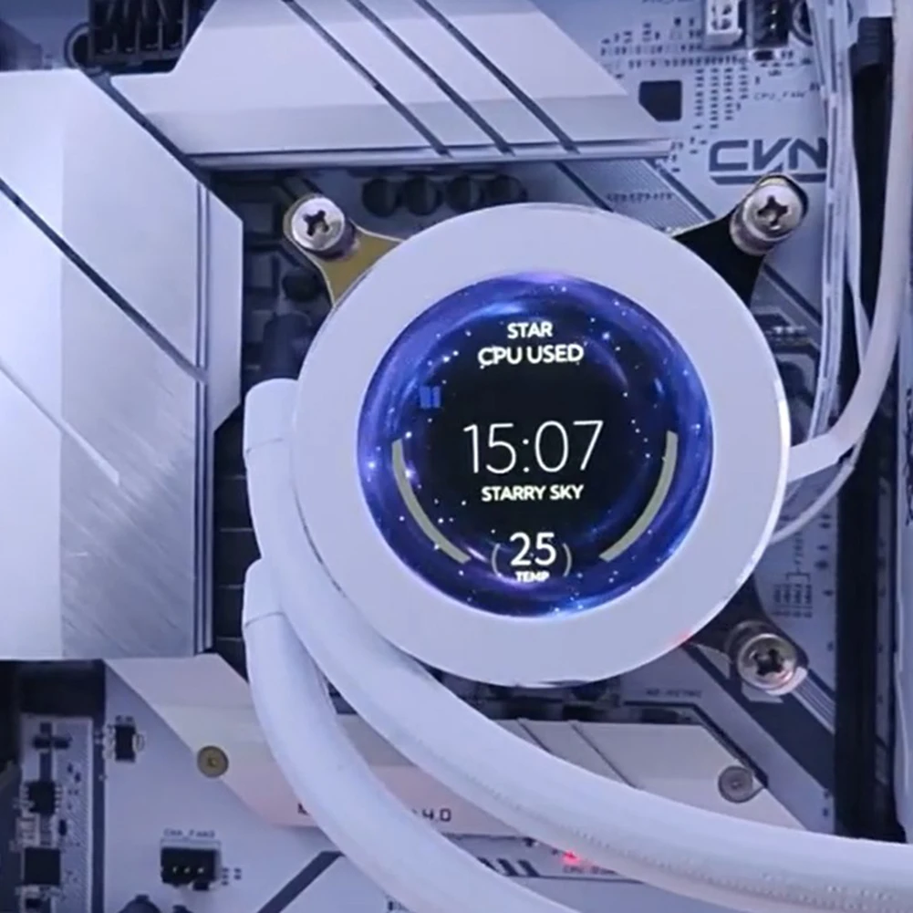 

2.1inch PC Secondary Display IPS Dynamic Round Computer Temperature Monitoring CPU/GPU/RAM/HDD Aluminium Alloy for Water Cooling