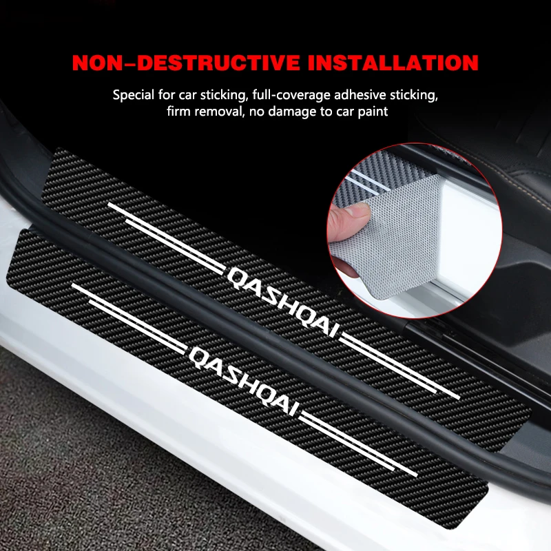 

Carbon Fiber Protect Sticker Car Door Sill Stickers For Nissan Qashqai J10 J11 2021 2020 2019 2018 2017 2016 2015 2014 2013-2008