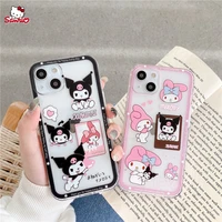 kawaii my melody kuromi cartoon luxury cat shockproof soft phone cases for iphone 13 12 11 pro max x xr 7 8 p back cover shells