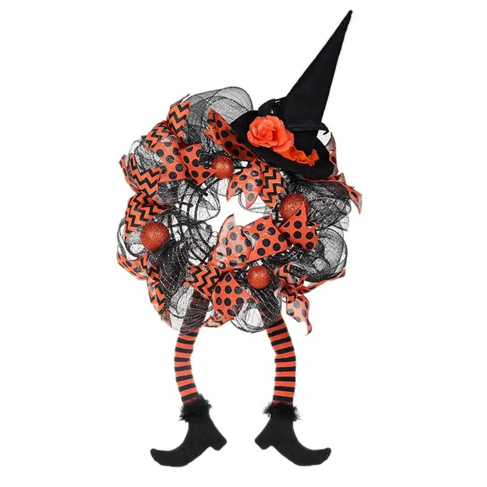 

Garden Halloween Decorations Spooky Witch Hat Leg Door Hanging Wreath Durable Halloween Decoration for Festive Party Happy