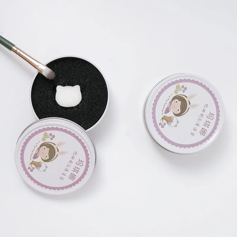 

New beauty tool set cleaner makeup brush cleaning sponge dry cleaning cleaning iron box artifact makeup brush cleaning wholesale