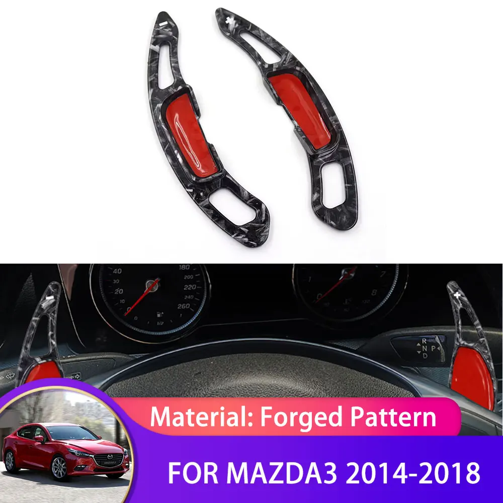 

for Mazda3 BM 2014 2015 2016 2017 2018 Car Steering Wheel Forged Pattern DSG Gear Shift Shifter Extension Car Styling-stickers