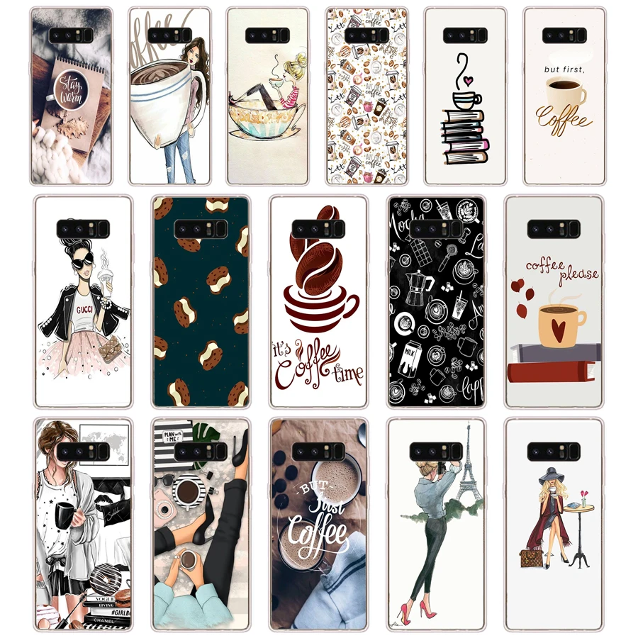 Чехол для телефона 91AA Coffee Girl из мягкого силикона и ТПУ для Samsung Galaxy note 4 5 8 9 10 Plus 20