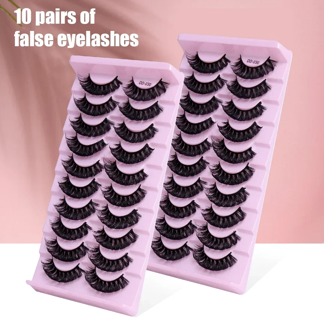 10 пар DD Curl Lashes русские полосатые ресницы 3D норковые натуральные длинные