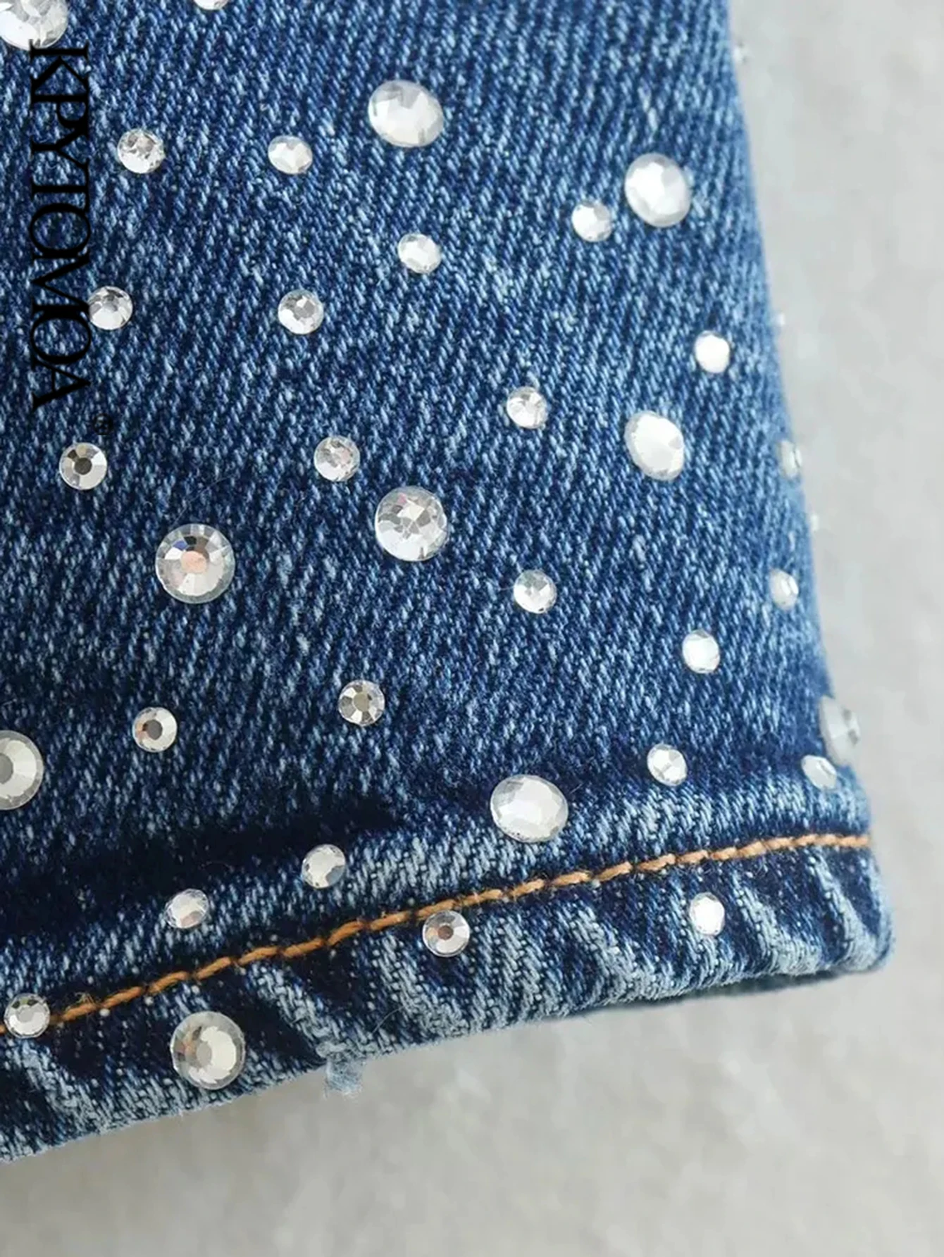 KPYTOMOA-Женские джинсовые майки на тонких лямках сексуальная мода с прорезями