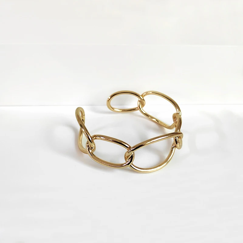 Peri'sbox панцирные звенья большие круглые браслеты для женщин минималистичные