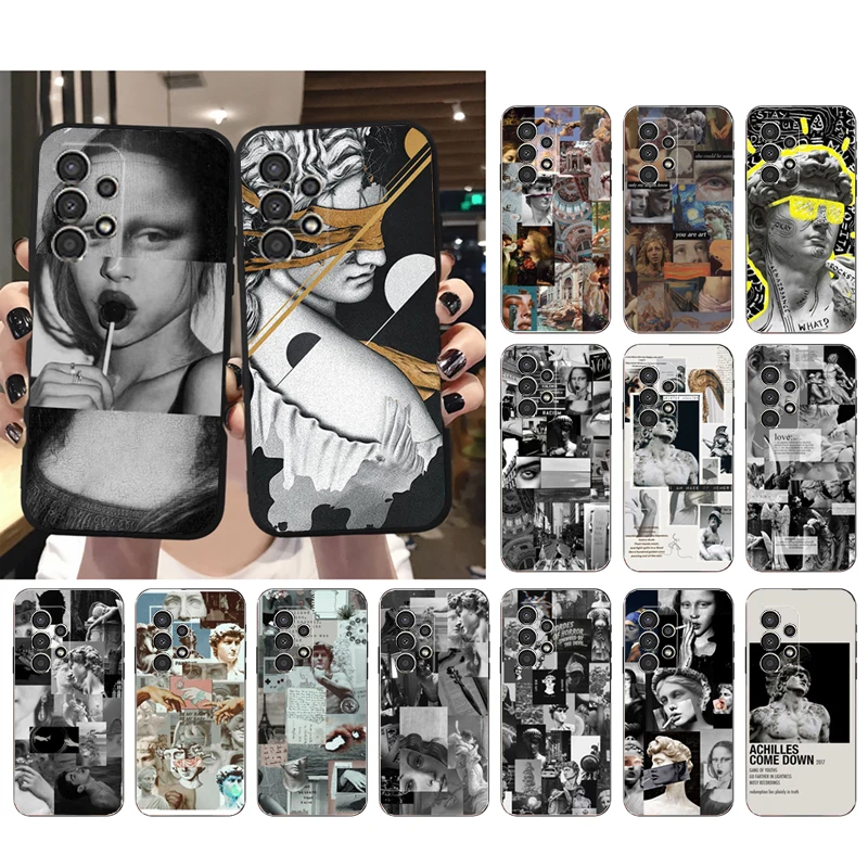 

Phone Case for Samsung Galaxy A73 A53 A13 A22 A12 A32 A71 A21S A33 A52 A72 A23 A51 A31 M31 Art Statue David Mona Lisa Case
