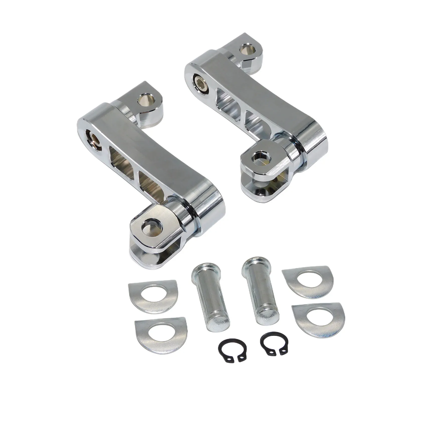 

2xмотоциклетные регулируемые пассажирские подножки, комплект крепления, удлинительный кронштейн для шоссейного зажима для Harley Dyna Fatboy Sportster XL