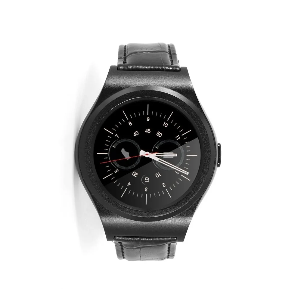 

Men Women Smartwatch 1.3in Touch Screen Water Resistant With SIM Card High Class Leather Strap Wrist Watch Big Round Dial Casual