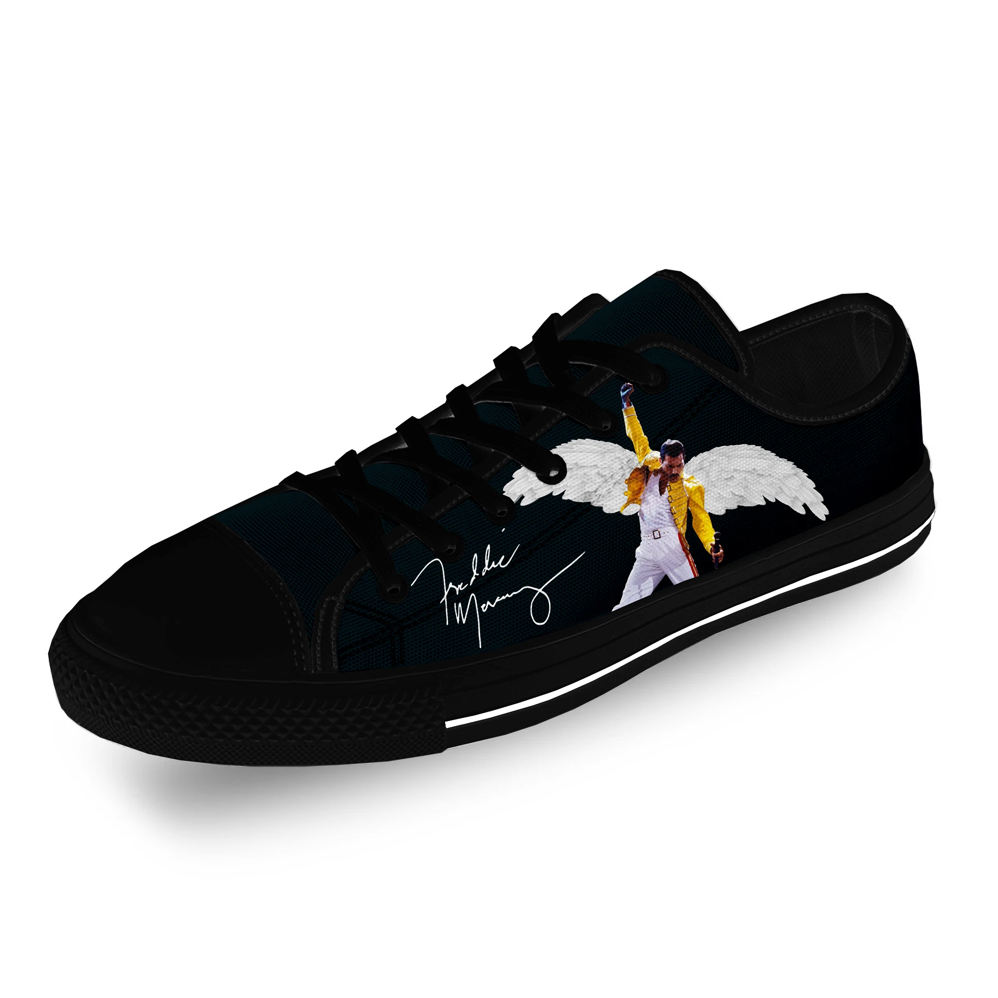 

Freddie Mercury The Show Must Go On Rock Casual Cloth 3D Print Low Top Canvas Shoes Men Women Lightweight Breathable Sneakers