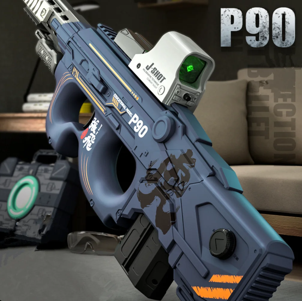

P90 Soft Elastic Toy Gun 98K Submachine Soft Bullet Toy Gun Secure Weapon Boys Children Outdoors Game Shoot Eectric Toy Gun