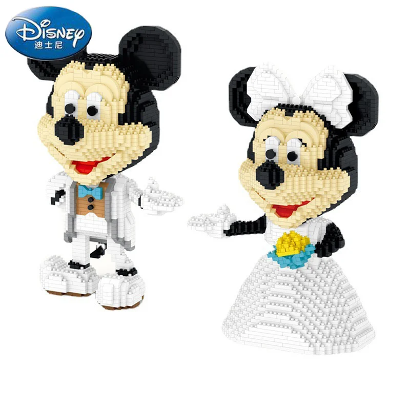 

Disney 2022 New Puzzle Building Blocks Cartoon Doll Miniature Splicing Model DIY Mickey Mouse Minnie Mini Building Block Toys