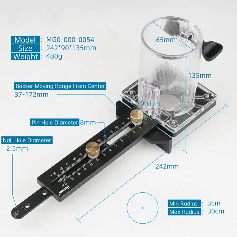 

Aluminum Alloy Circle Milling Groove Edge Guide Positioning Cutting Board Tools Wardrobe Cupboard Panel Punch Locator Hand Tools