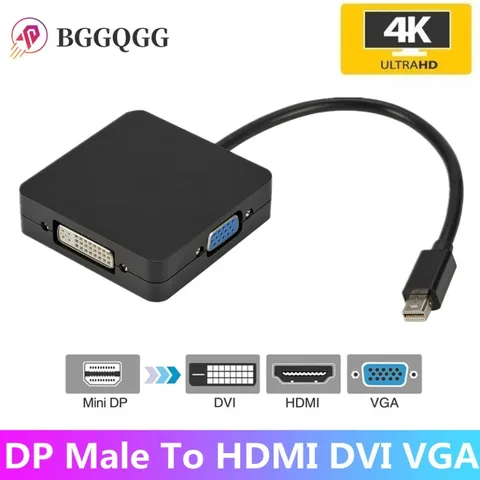 Адаптер для порта дисплея BGGQGG 3 в 1 Thunderbolt 4K Mini