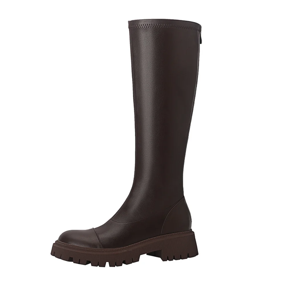 

Женские эластичные ботинки на платформе и массивном каблуке