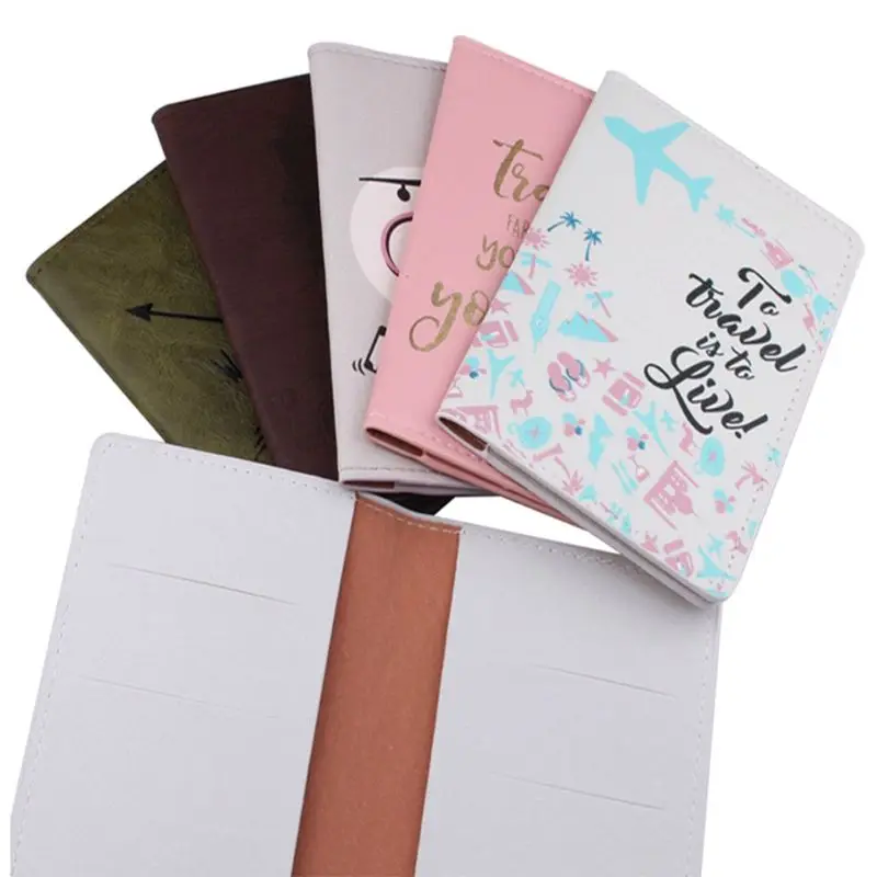 

Cartoon Patterned PU Leather Passport Case Holder for Women Multifunctional Travel ID Credit Card Wallet Cover Mans Card Bag