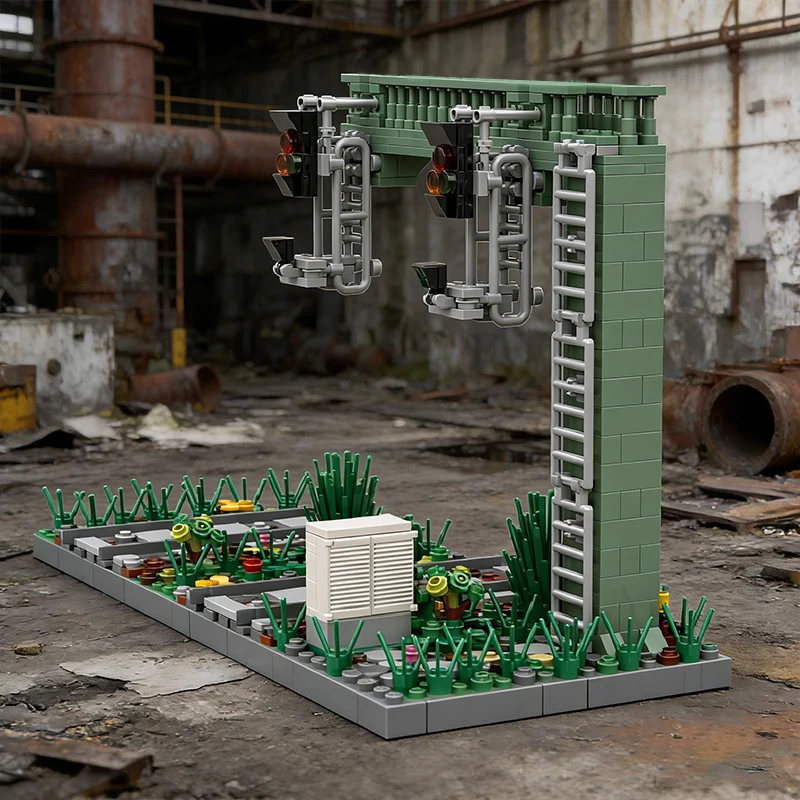 Фото Набор для сборки сигнального моста (542 детали), модульный конструктор MOC, креативный дизайн, развивающая игрушка для мальчиков, подарок на праздник №2