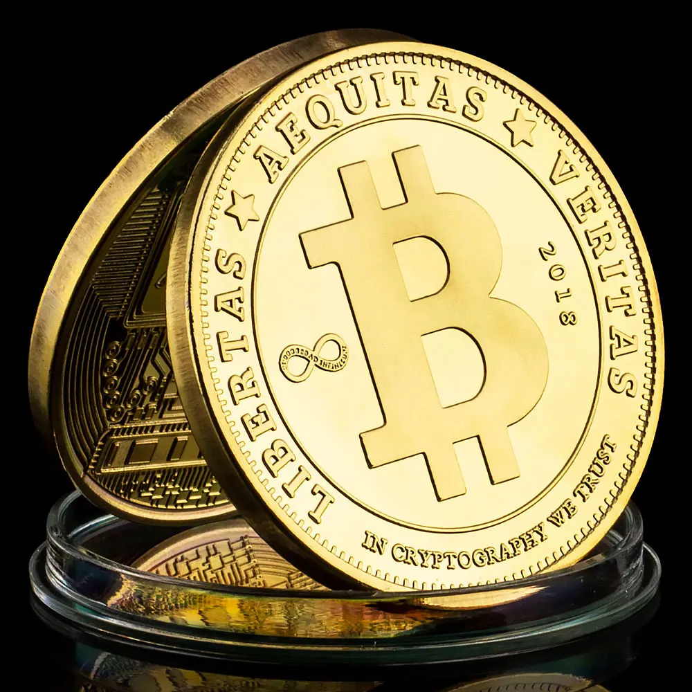 

Биткоин, криптовалюта, монета, позолоченная криптовалюта, сувениры и подарки, памятная монета