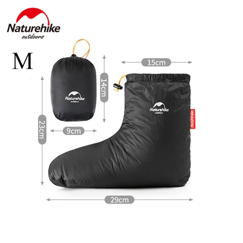 Чехол Naturehike для зимней обуви, теплая водонепроницаемая обувь, Ультралегкая ветрозащитная Уличная обувь для пешего туризма, кемпинга, чехол с гусиным пухом для ног - изображение