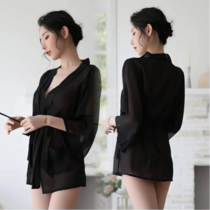 

Women's Erotic Lingerie Sexy Transparent Temptation Pajamas Nightdress Set