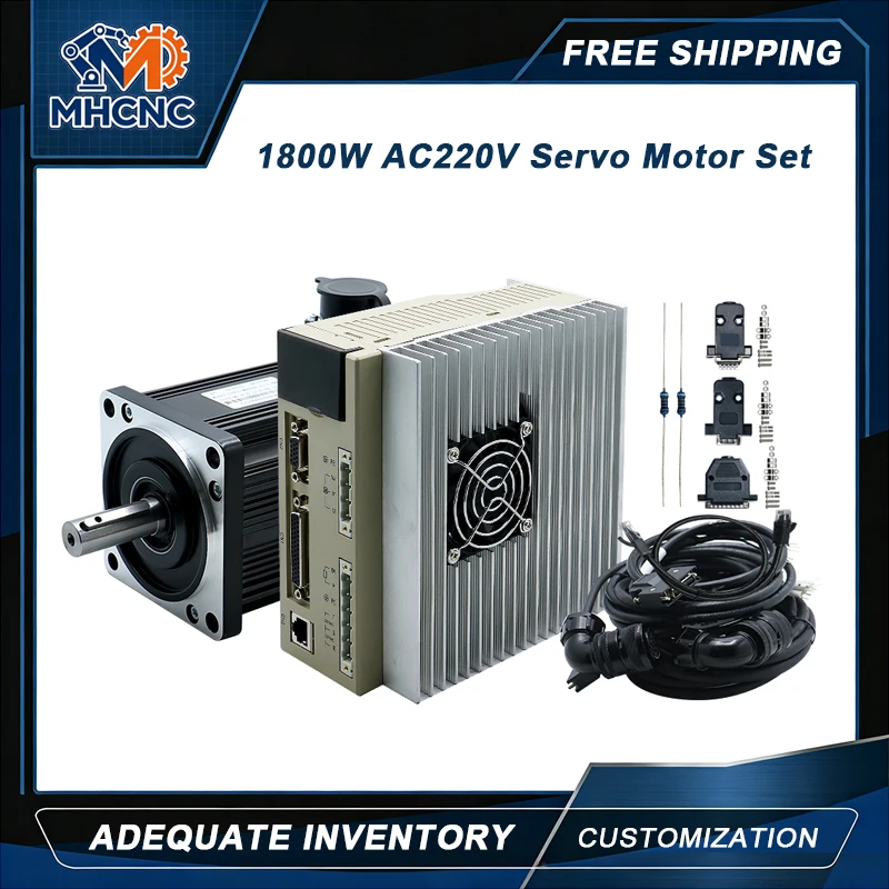 Фото Серводвигатель MHCNC 1800W 110ST-M06030 AC 6N 1.8KW 220V с драйвером T3L-L30F-RABF T3M-L30F-GABN, постоянный магнит, для ЧПУ №1
