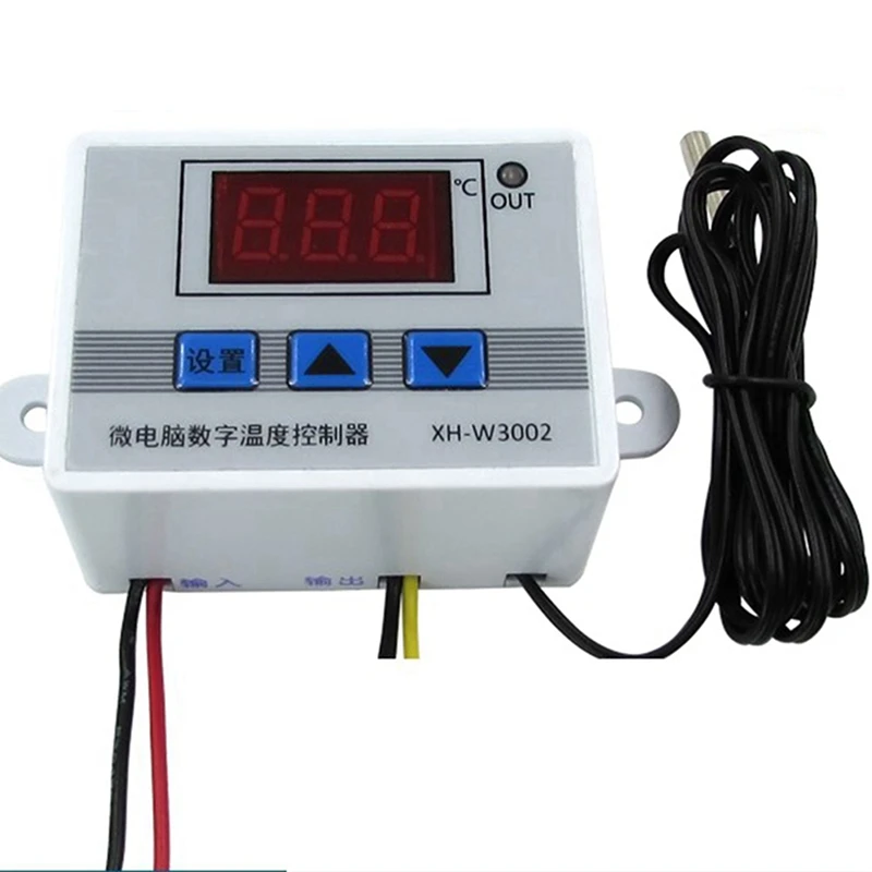 

3X XH-W3002 220V Digital LED Temperature Controller 10A Thermostat Control Switch Probe With Waterproof Sensor W3002