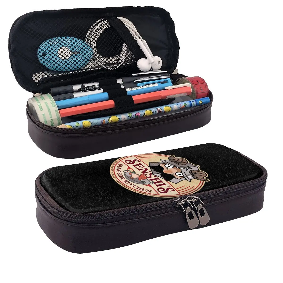 Фото Кожаный пенал-косметичка Delicious In Dungeon Senshi Cooking Anime для хранения канцелярских принадлежностей и ручек №4