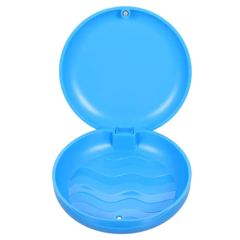 

1pc Retainer Case Outdoor Denture Storage Box Tooth Socket Plastic Fake Teeth Case Mouth Guard Container 8.8x8.8x2.6cm