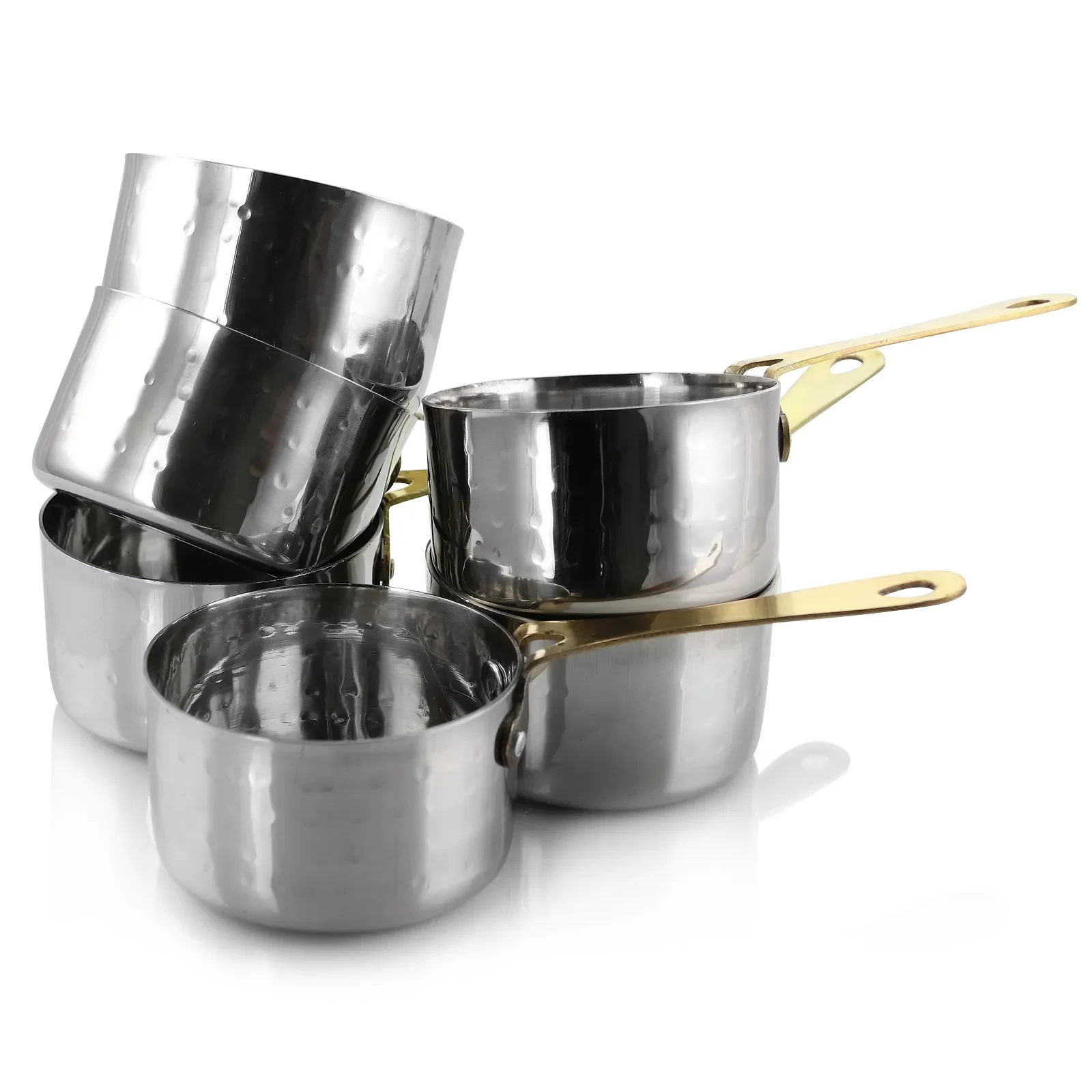 

Lannister 6 Piece 3 Inch Mini Stainless Steel Sauce Pan Cookware Serveware Set