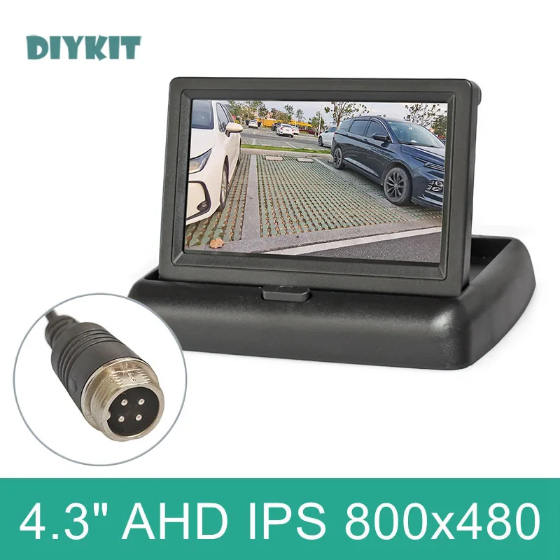 DIYKIT 4 3-дюймовый 4-контактный AHD IPS 800*480 складной автомобильный монитор заднего вида