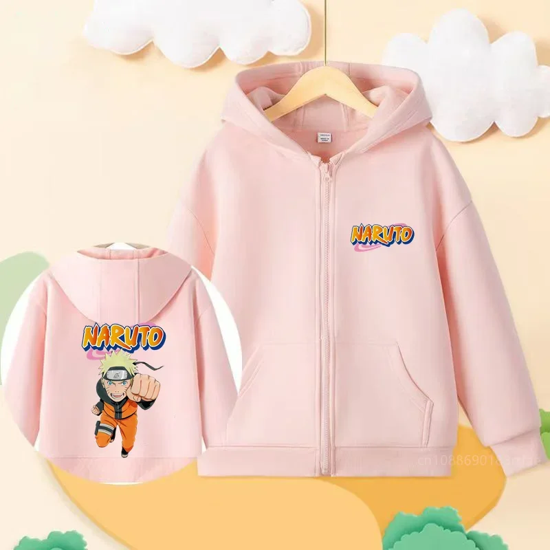 Толстовка Унисекс Наруто В Стиле Аниме Детская Модная На Молнии С Длинными