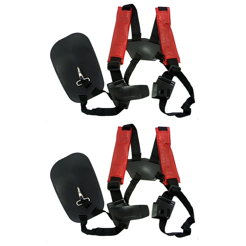 

2X Strimmer Double Shoulder Harness Strap Padded Belt For Brush Cutter Trimmer Gardden Pruner