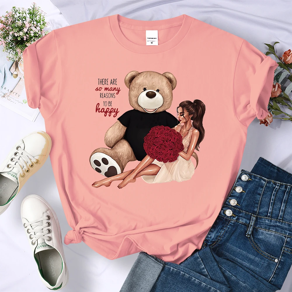 

There Are Many Reasons To Be Happy Women T Shirt Street Casual Tshirt Breathable Fashion Tee Clothes Summer Hip Hop Short Sleeve