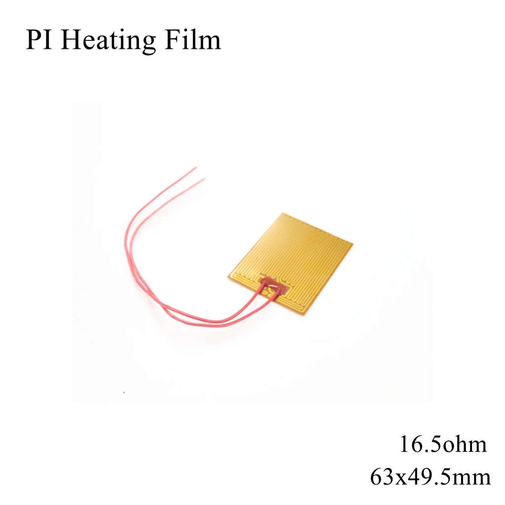 

63x49.5mm 5V 12V 24V 110V 220V PI Heating Film Polyimide Adhesive Electric Heater Plate Panel Pad Mat Fuel Foil Oil Engine Tank