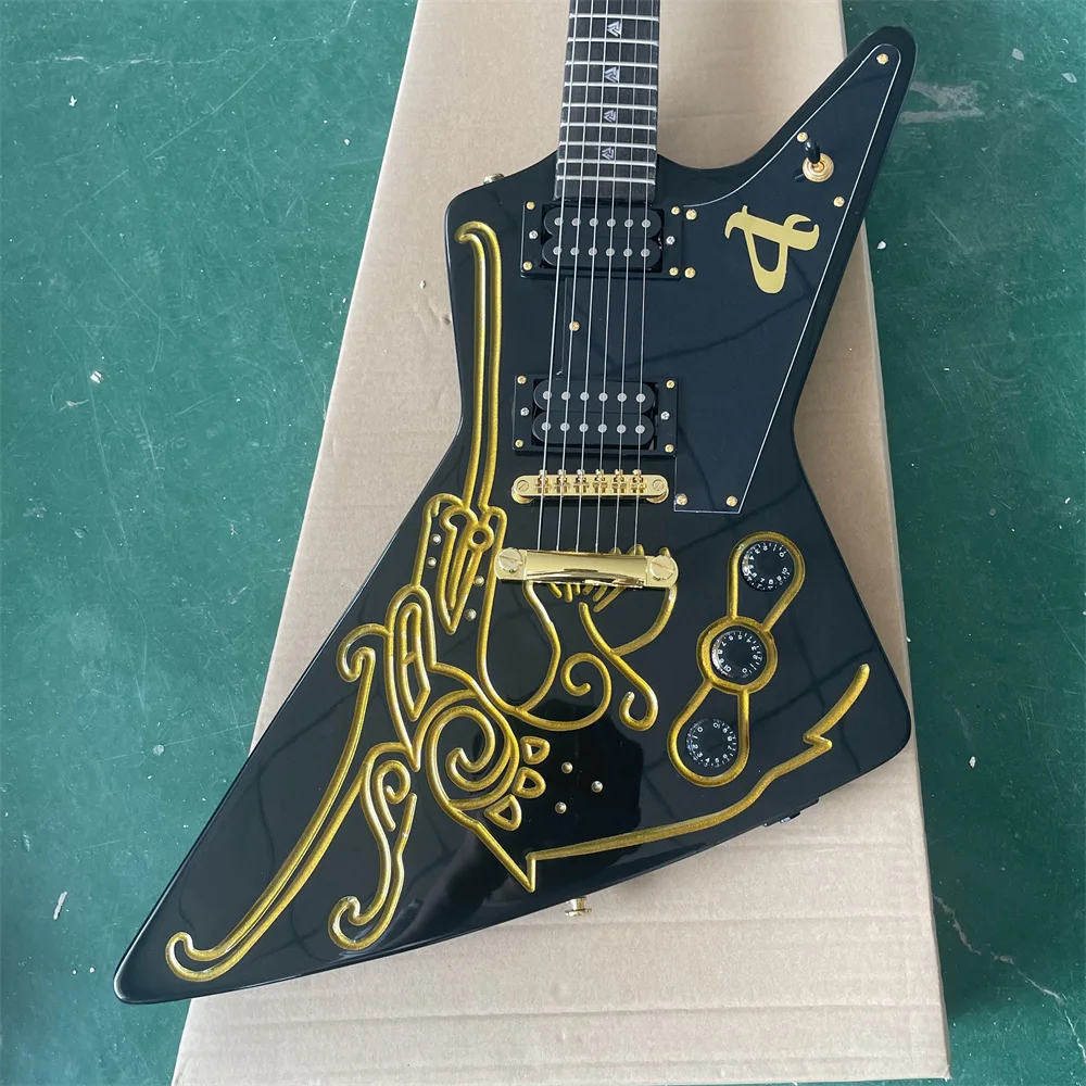 

Высококачественная 6-струнная черная электрическая гитара HH Black Hardware, Бесплатная доставка гитар, гитара