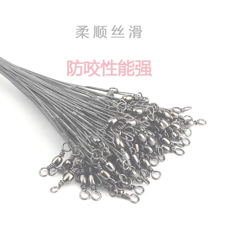 60 шт. стальная леска стальной провод с вертлюгом 15 см 20 25 30 рыболовный аксессуар