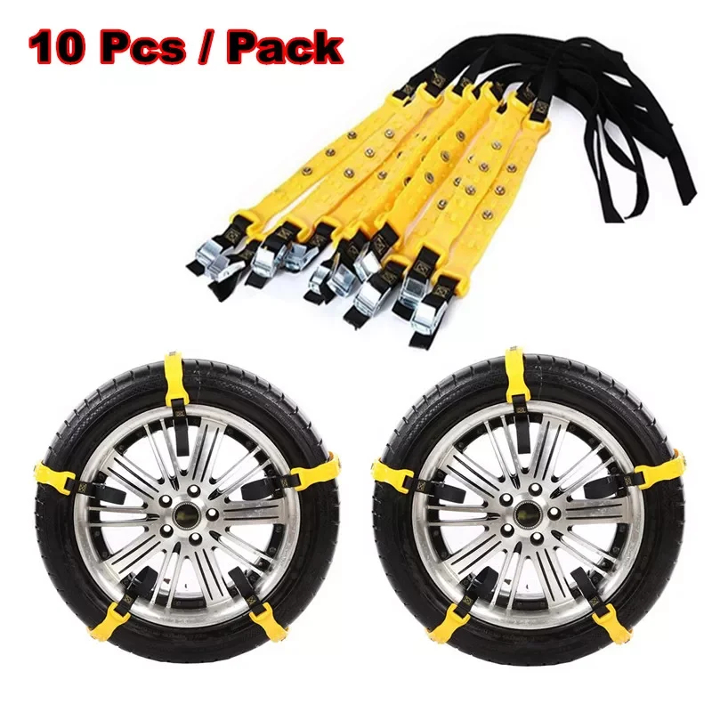 

TPU Auto Tire Snow Chains Anti-Skip Belt Safe Driving For Snow Ice Sand Muddy Offroad For Most Car SUV VAN Wheel