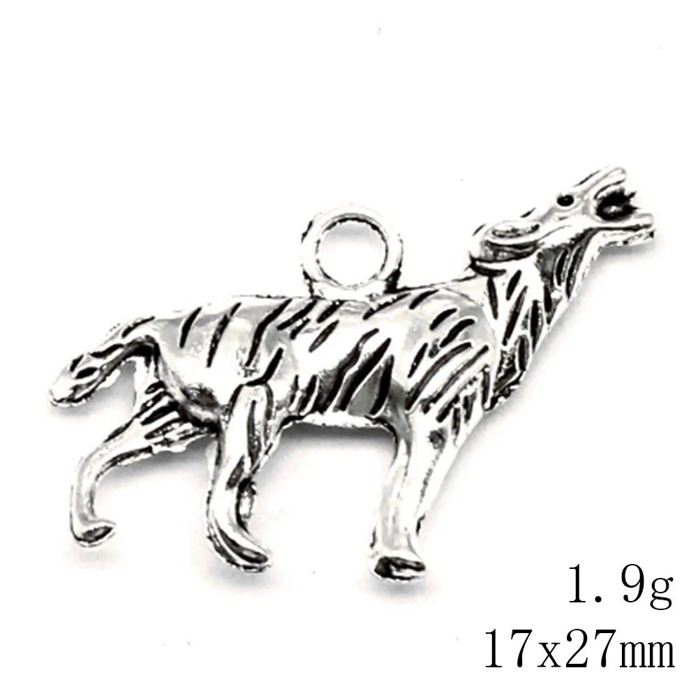 Подвеска волк подвеска сделай сам модные ювелирные изделия 17x27 мм 10 шт. античное