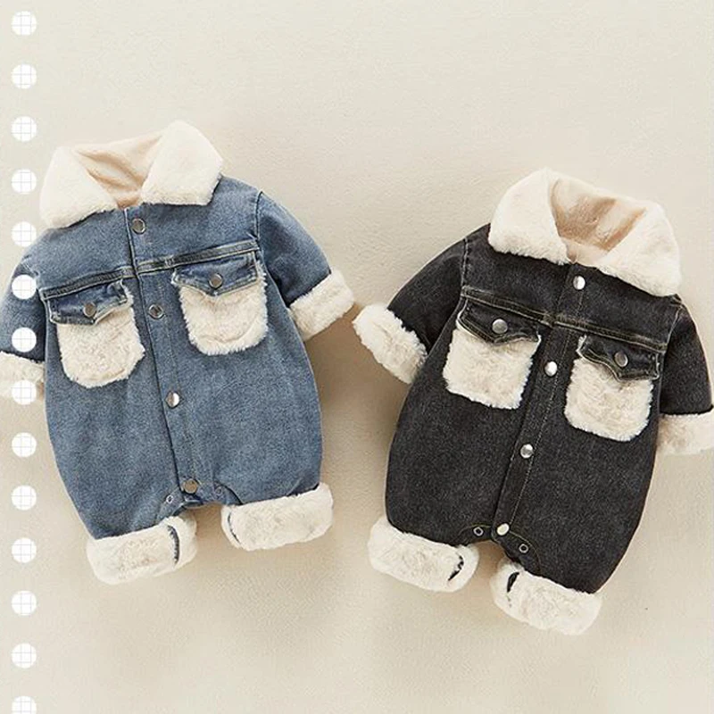 Детский комбинезон для мальчиков Летний из денима с плюшевой подкладкой