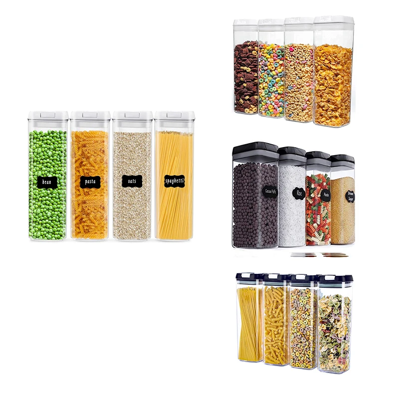 

Герметичный пищевой контейнер, 4 шт., контейнер для хранения пищевых салфеток без бисфенола А, пластиковая банка с крышкой, используется для ...