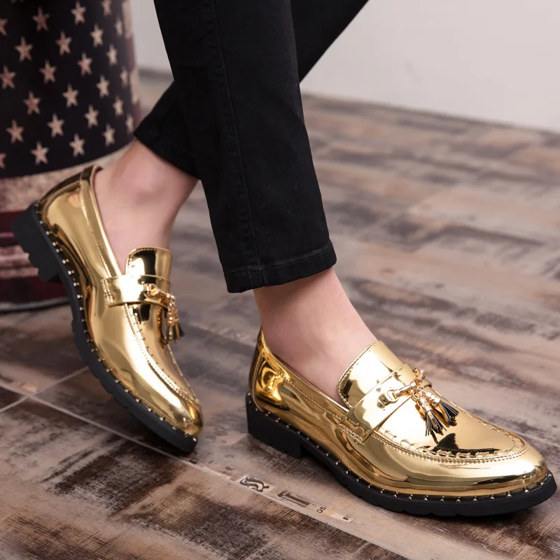 

Spring and Autumn New Fashion Personality Tassel Set Feet Casual Small Leather Shoes Business Formal Dress Large Size Mens Shoes