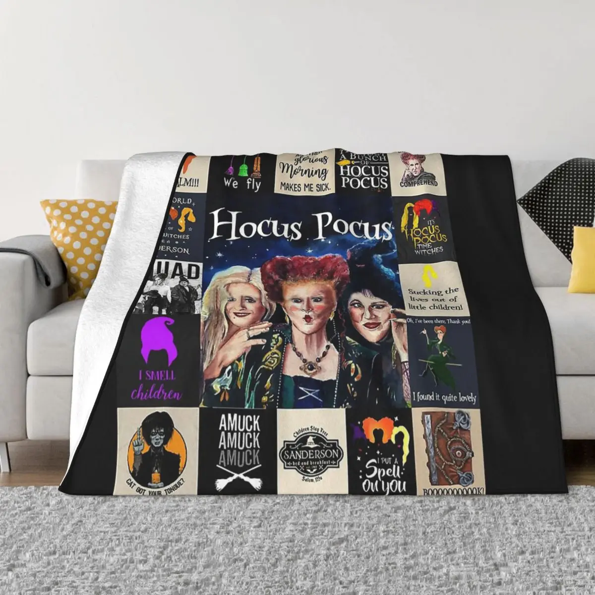 

Scary Movie Fear Hocus Portable Warm Throw Blankets for Bedding Travel