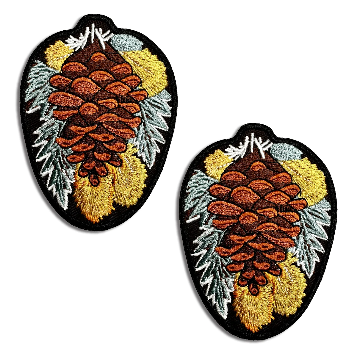 Нашивки с вышивкой из сосновой шишки карри для одежды железо на лесу мультяшная