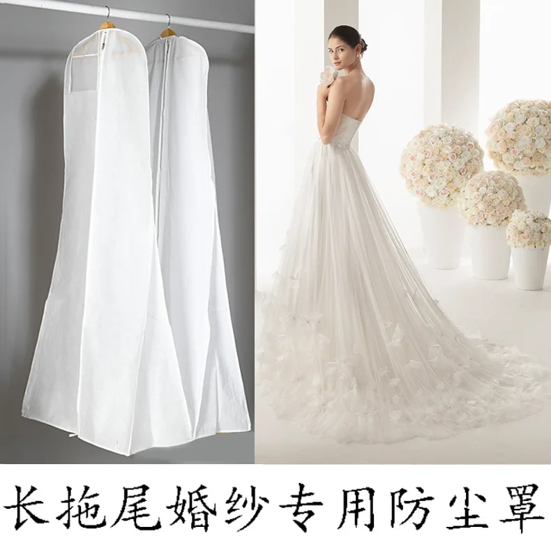 

Large for Wedding Dress Dust Cover Zipper Gown Dustproof Cover Storage Bag Foldable Garment Clothes Case Protector