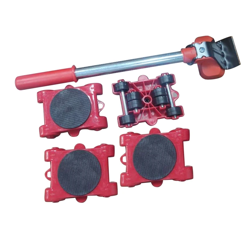

5Pcs/Set Of Furniture Moving Tool Consignment Tool Mover Set Furniture Mover Tool Heavy Object Moving Wheel Roller Rod