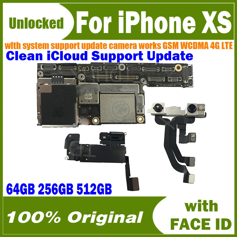 Материнская плата Free iCloud для iPhone XS с распознаванием лица 64 ГБ 512 256 материнская 100%