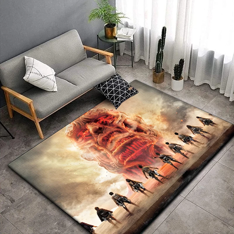 

Attack On Titan Rug Large,Carpet Rug for Living Room Bedroom Sofa Decoration,Doormat Kitchen Non-slip Floor Mat picnic camping